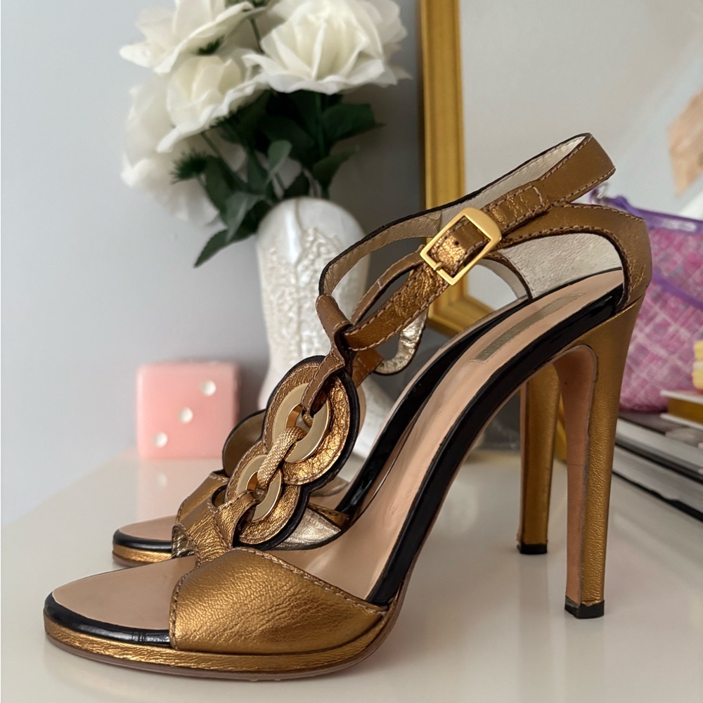 ROBERTO CAVALLI Metallic High Heel Sandals